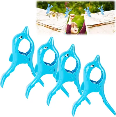 Imagen del producto de Pinzas para toallas de playa, juego de 4 unidades, grandes, resistentes al viento, para toallas de playa