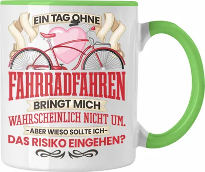 Produktbild von Trendation - Fahrrad Tasse Geschenk für Radfahrer Fahrradfahrer Lustiger Spruch Geschenkidee (Grün)