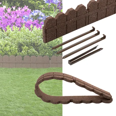 Produktbild von Gartenpalisade Rasenkante Beeteinfassung Beetumrandung 120cm Beetkante Zaun Braun