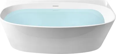 Produktbild von BELIANI Badewanne Weiß Acryl 170 x 80 cm Oval Modernes Design Wandbadewanne Vorwandbadewanne Badezimmer