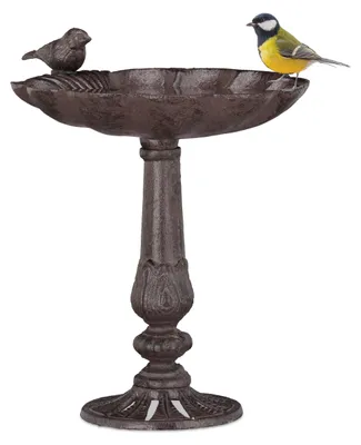 Imagen del producto de Omgoods - Fuente para pájaros de hierro fundido antiguo para el jardín