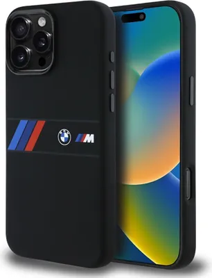 Obrázok produktu pre Etui Bmw Silicone Middle Stripe Magsafe Na Iphone 16 Pro Max - Čierne
