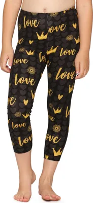 Produktbild von Merry Style Mädchen 3/4 Leggings MS10-405(Graphite/Liebe und Krone,110)