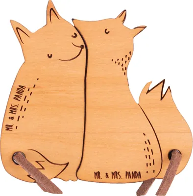 Produktbild von Mr. & Mrs. Panda Schlüsselanhänger Paare Fuchs Zweisamkeit - Geschenk, Partner Anhänger, Freundin, Liebe, Paar, Hochzeit, Pärchen, Freund