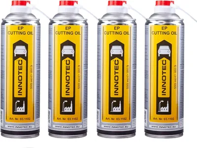 Produktbild von 4 Stück INNOTEC EP Cutting Oil 500 ml Bohr- & Schneideöl – hochwertiges Schneidöl auf Öl-Basis, schaumförmig, unbrennbare Zusammensetzung