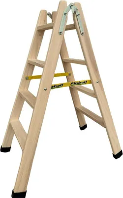 Produktbild von 4-stufige Klappleiter Plabell Holz 114 x 31/48 cm