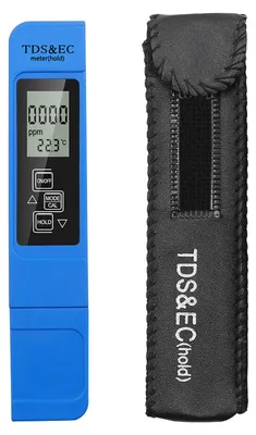 Produktbild von TDS EC-Messgerät, tragbares, kompaktes LCD-Display, 3-in-1-Teststift für Temperatur und Wasserqualität, für Aquarium, Schwimmbad, Blau
