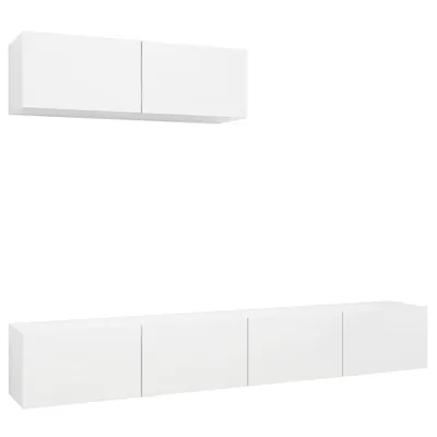 Image de vidaXL Armoires TV 3 pcs. Blanc Bois composite