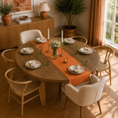 Produktbild von Tischläufer 40 x 150 cm für Küche & Esstisch in Orange