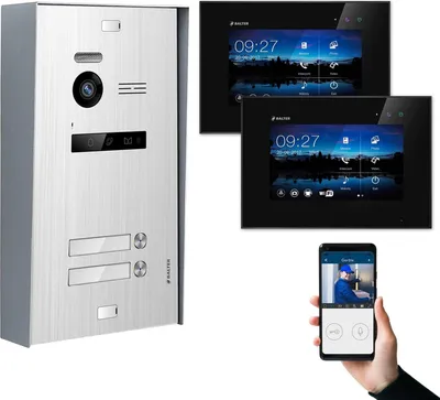 Produktbild von BALTER EVO Aufputz Silber 2-Draht 7" WiFi Monitor Schwarz Video Türsprechanlage Set 2 Familienhaus