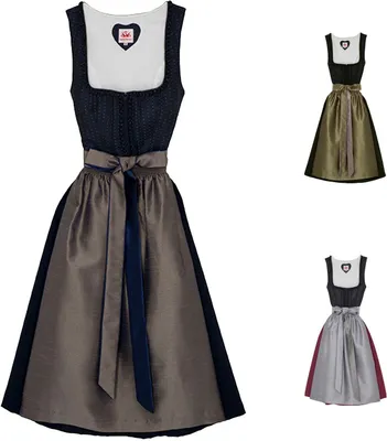 Produktbild von Spieth & Wensky Dirndl Debby Lange-Dirndl Kleid 2-teiliges Trachtenkleid, Farbe:Schwarz/Blau, Größe:40/L