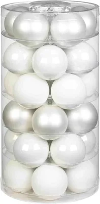 Produktbild von Weihnachtskugeln Glas 6cm Just White, 30 Stück