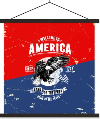 Produktbild von MuchoWow® Textilposter Jahrgang - Vogel - Amerika 40x40 cm mit schwarzem Rahmen - Fotos