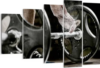 Produktbild von Bild auf Leinwand - Leinwandbild - Sport athlet anheben fitness - 150x100cm - Wand Bild - Wanddeko - Leinwanddruck - Bilder - Kunstdruck - Wanddekoration - Leinwand bilder - Wandkunst - EG150x100-2931