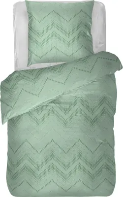 Immagine prodotto di Biancheria da letto 2 pezzi ( ZickZack Mint ) copripiumino 135x200cm + federa 80x80cm set piumino con cerniera, 100% cotone