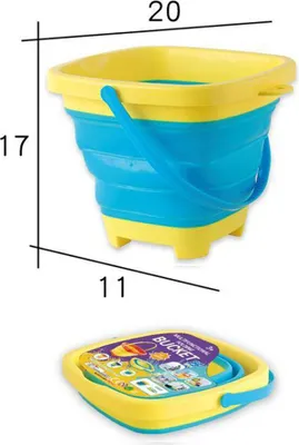 Produktbild von Multifunktionaler, faltbarer Strandeimer, Sandspielzeug für Kinder, erweiterbarer Kunststoffeimer