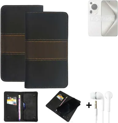 Produktbild von K-S-Trade Handyhülle + Kopfhörer kompatibel mit Huawei Pura 70 Pro Schutzhülle Walletcase Bookstyle Tasche Schutz Case Hülle Wallet Cover