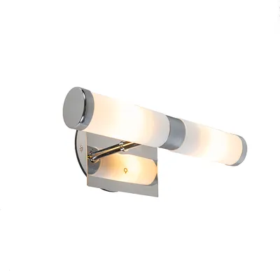 Produktbild von QAZQA - Moderne Chrom Bad I Badezimmer Wandleuchte 2-flammig IP44 - Bath - Stahl Länglich - LED geeignet G9