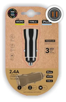 Doppelstecker-Ladegerät, schwarz, 2,4 A, 12 W