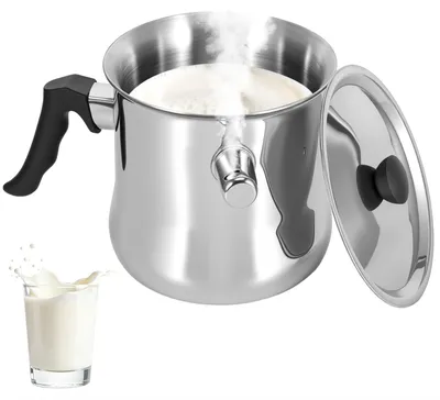 Melkpot 1,5 L mit Pfeife, doppelwandig, Edelstahl, Wasserbad