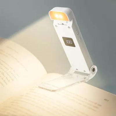 Productafbeelding van Opvouwbare LED Leeslamp met Klem - 3 Kleurtemperaturen, 5 Helderheidsniveaus, Oplaadbaar en Timerfunctie
