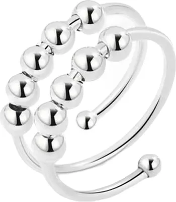 Produktbild von INF Anti-Stress-Ring doppelt verstellbar Kupfer platinfarben Platin-Silber 17 mm