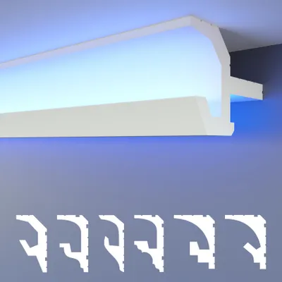 Produktbild von HEXIMO LED Stuckleisten 2in1, indirekt beleuchtete Deckenleisten XPS Styropor-Wandleisten Lichtvouten-Deckenprofil (Muster HLED 21)
