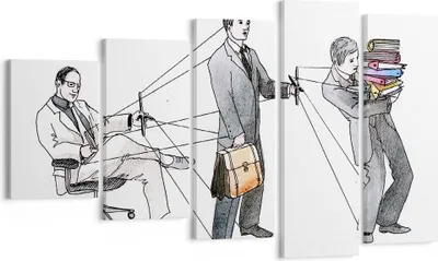Produktbild von Bild auf Leinwand - Leinwandbild - Job Mensch mariniert Illustration - 100x60cm - Wand Bild - Wanddeko - Leinwanddruck - Bilder - Kunstdruck - Leinwand bilder - Wandkunst - EG100x60-3054