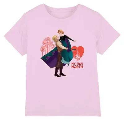 Produktbild von Disney Frozen Valentine's Day Kristoff and Anna, My True North Kinder T-Shirt, Pink, 7–8 J