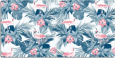 Obrázok produktu pre Podložka na stôl Podložka pod myš 120x60 cm - plameniaky a škvrny