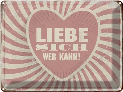 Produktbild von vianmo Blechschild 30x40 cm Retro liebe sich wer kann