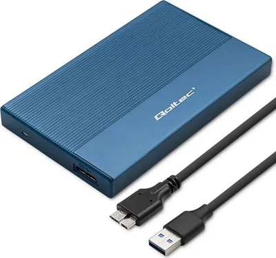 Obrázek produktu pro Pouzdro/zásuvka Qoltec pro 2,5" SSD HDD | SATA | USB 3.0 | Super speed 5Gb/s | 2TB | Modrá barva
