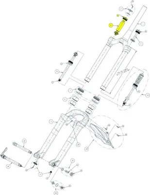 Image de Manitou VTT : réglage de la compression et bouton de réglage pour modèle R7 Expert - système de suspension précis...