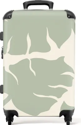 Obrázek produktu pro NoBoringSuitcases.com® Velký kufr - Monstera - Listy - Zelená - Rostliny - Kombinovaný zámek TSA - Pevná skořepina na kolečkách - 72 litrů - Cestovní kufr - 66 cmKufr střední 67x43x25 cm, 72L,