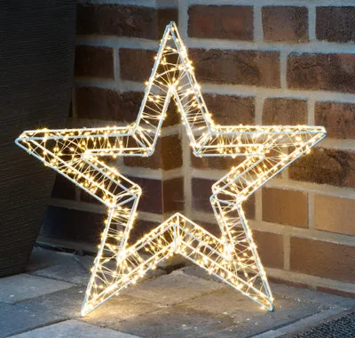 Produktbild von Metall Stern mit 800 warmweissen LEDs 52x8x50cm 220V 76921