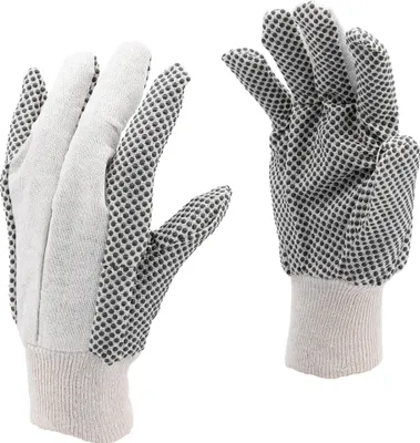 Produktbild von Arbeitshandschuhe, Gartenhandschuhe, Drillich, PVC-Noppen Gr. 10/XL