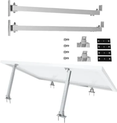Produktbild von NuaSol -NuaFix Verstellbare Halterung Photovoltaik Solarmodule Solar- & PV-Montagesysteme Balkonkraftwerk Neigungswinkel 30° - 60° Silber