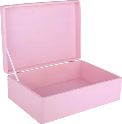 Obrázok produktu pre Creative Deco Ružová drevená škatuľa s vekom | 40 x 30 x 14 cm (+/- 1 cm) | Pamäťová schránka Detská veľká škatuľa Drevená škatuľa s vekom | Ideálna na dokumenty Cennosti Hračky a nástroje