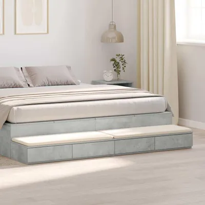 Produktbild von vidaXL Bettschubladen Betongrau 180 x 36,5 x 16,5 cm Holzwerkstoff