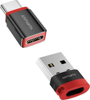 Produktbild von 4smarts USB-C auf USB-A / USB-C Datenblocker Adapter, 2er Set