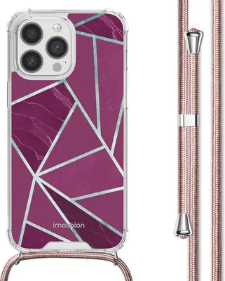 Immagine prodotto di Custodia di design imoshion con cinturino iPhone 13 Pro Max - Bordeaux Graphic