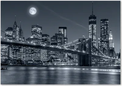 Produktbild von Tulup® Leinwandbild - 100x70 cm - Wandkunst - Drucke auf Leinwand - Leinwanddruck  - Sehenswürdigkeiten & Architektur - Schwarzweiß - Manhattan New York