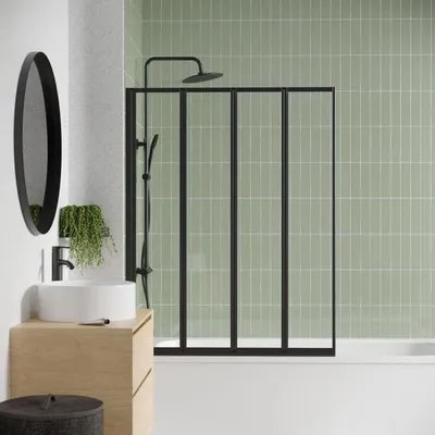Image de paroi de baignoire 4 éléments - GELCO - LEXIA Noir - 110 x 140