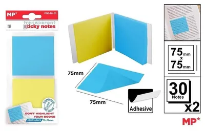 Produktbild von Transparente Haftnotizen, 75 x 75 mm, 60 Stück