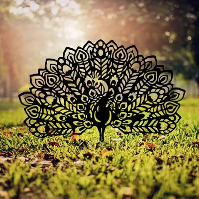 Produktbild von Evila Originals, Peacock 01, Dekoratives Objekt, Schwarz, 53 x 61 cm
