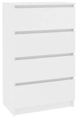 Immagine prodotto di Mobiletto contenitore 60x35x98,5 cm - Comodino in legno laminato bianco con ante