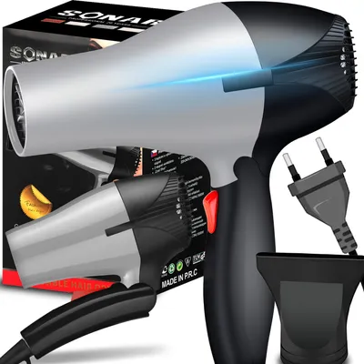 Produktbild von Haartrockner Fön Reise Haarfön 1200 W mit Diffusorr Föhn Hair Dryer mit 2 Geschwindigkeiten Zentrierdüse für Haarsalon Reisen und Familie Grau Retoo