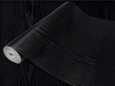 Produktbild von Klebefolie nach Maß von DecoMeister – Selbstklebende Möbelfolie – Küchenfolie in Holzoptik – Steinoptik – Uni Farbe – Designfolie – 90x25 cm Schwarzes Holz Matt