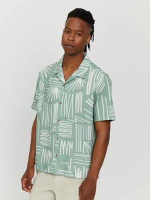 Obrázek produktu pro Mazine pánská košile s krátkým rukávem Honolulu Shirt, velikost:M, barvy:kobaltová zelená/potisk