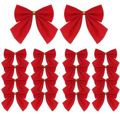 120 rote Samt-Mini-Lintstriken, 5,5 cm, Weihnachtsbaum-Deko